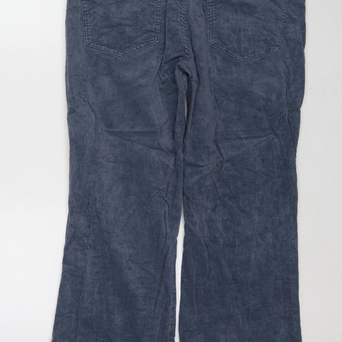 Marks and Spencer Womens Blue Cotton Trousers Size 16 Regular Zip