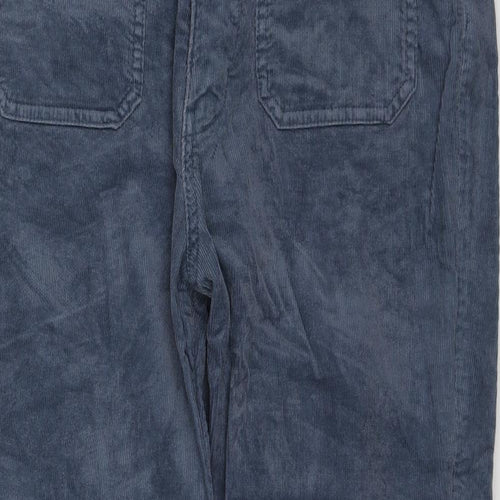Marks and Spencer Womens Blue Cotton Trousers Size 16 Regular Zip