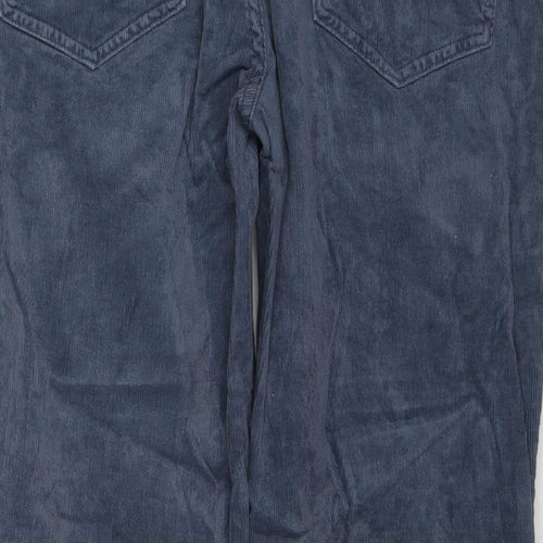 Marks and Spencer Womens Blue Cotton Trousers Size 16 Regular Zip
