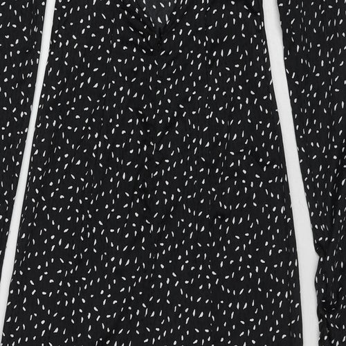 Urban Outfitters Womens Black Geometric Polyester A-Line Size XS Round Neck Tie