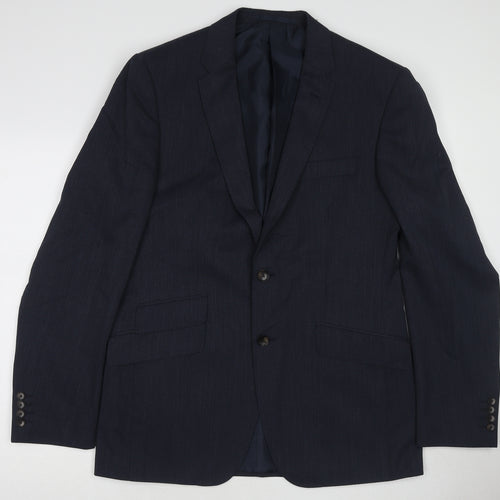 Marks and Spencer Mens Blue Wool Jacket Suit Jacket Size 44 Regular