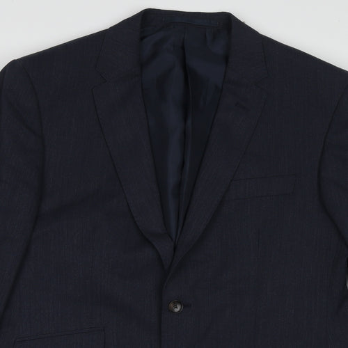 Marks and Spencer Mens Blue Wool Jacket Suit Jacket Size 44 Regular