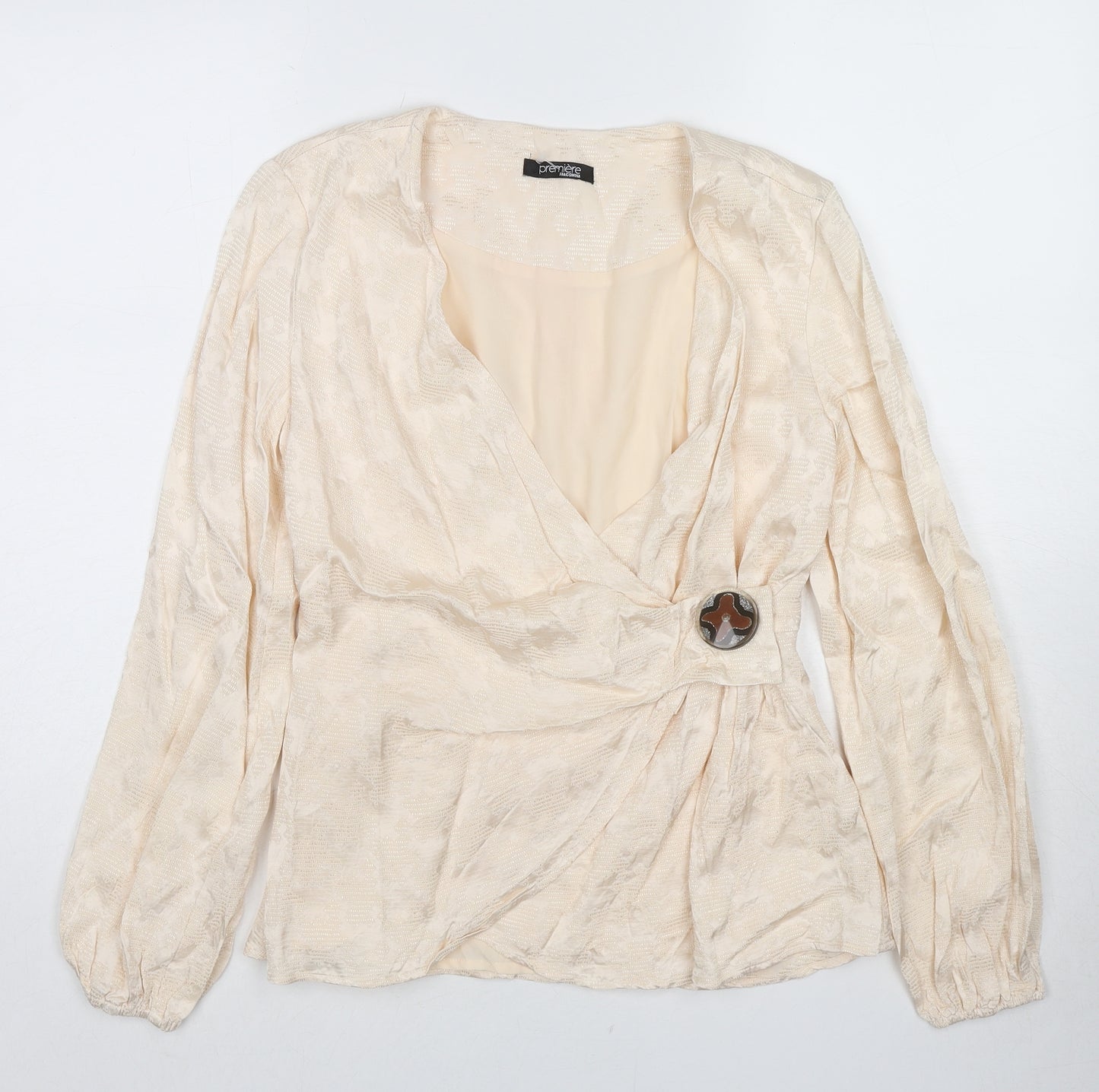 Fracomina Womens Ivory Viscose Basic Blouse Size S V-Neck