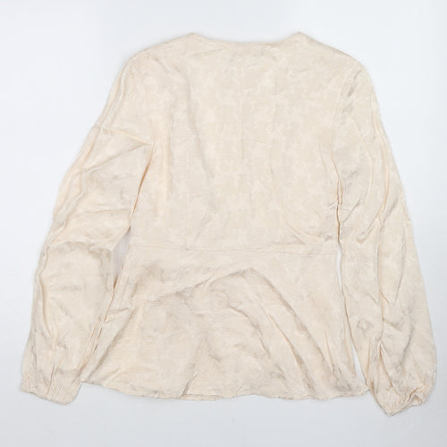 Fracomina Womens Ivory Viscose Basic Blouse Size S V-Neck