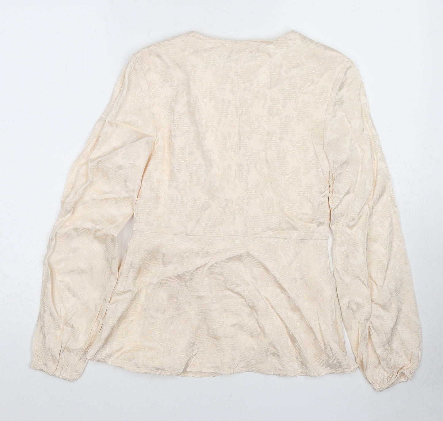 Fracomina Womens Ivory Viscose Basic Blouse Size S V-Neck