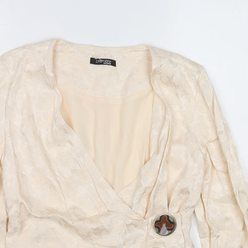 Fracomina Womens Ivory Viscose Basic Blouse Size S V-Neck