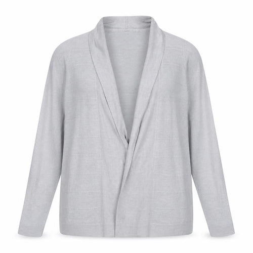 Maine Womens Grey Geometric Acrylic Kimono Blouse Size 14 V-Neck