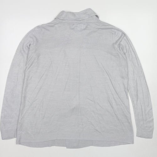 Maine Womens Grey Geometric Acrylic Kimono Blouse Size 14 V-Neck
