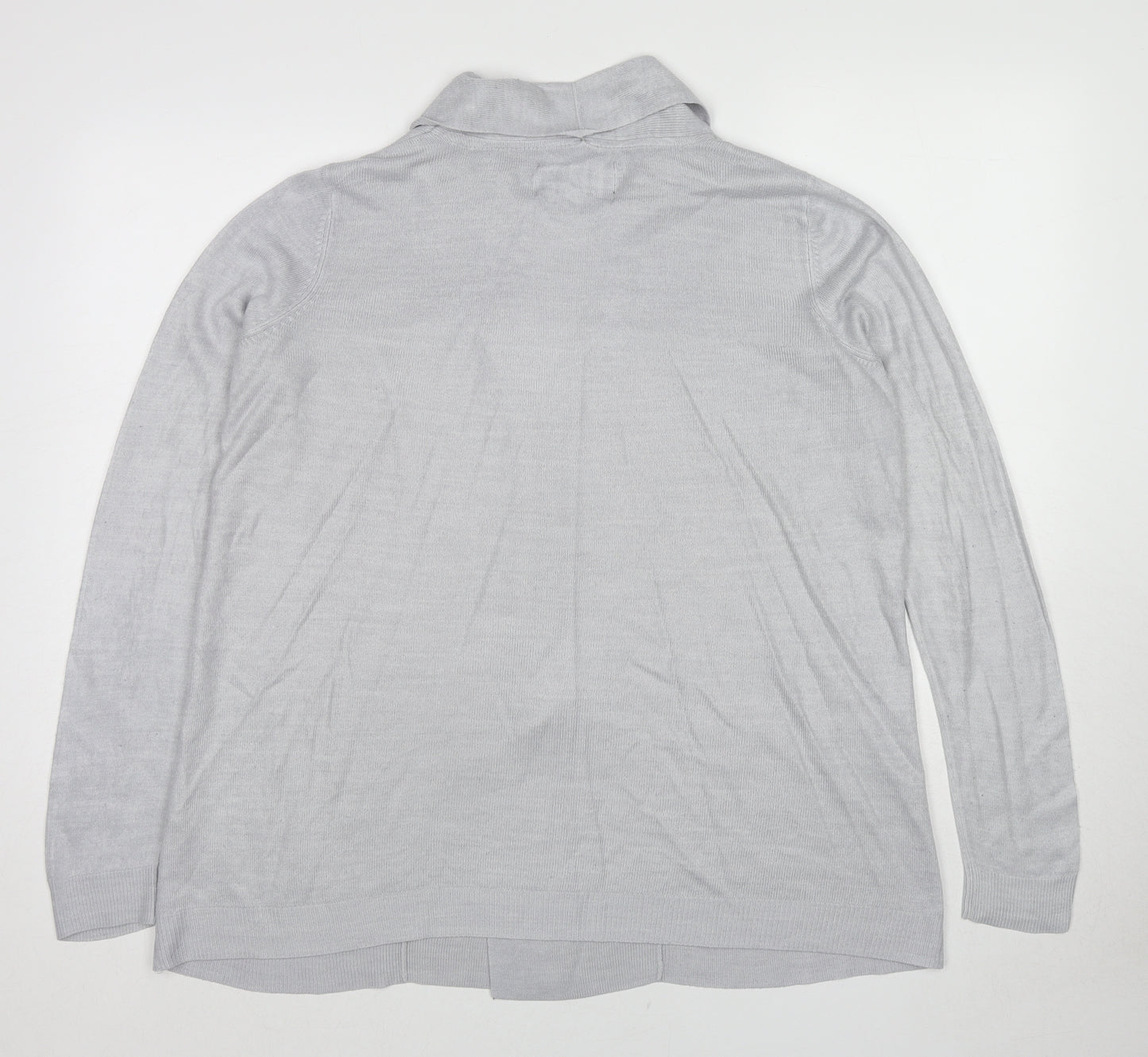 Maine Womens Grey Geometric Acrylic Kimono Blouse Size 14 V-Neck