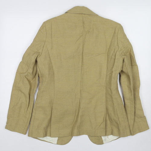 NEXT Womens Beige Linen Jacket Suit Jacket Size 14 - Open Style