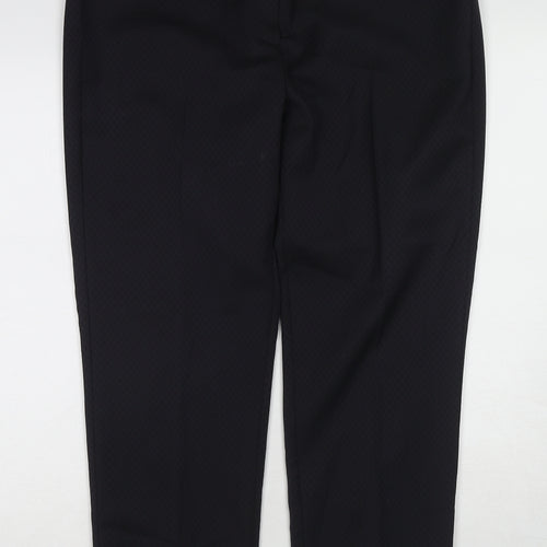 Debenhams Womens Black Polyester Chino Trousers Size 14 L27 in Regular Zip
