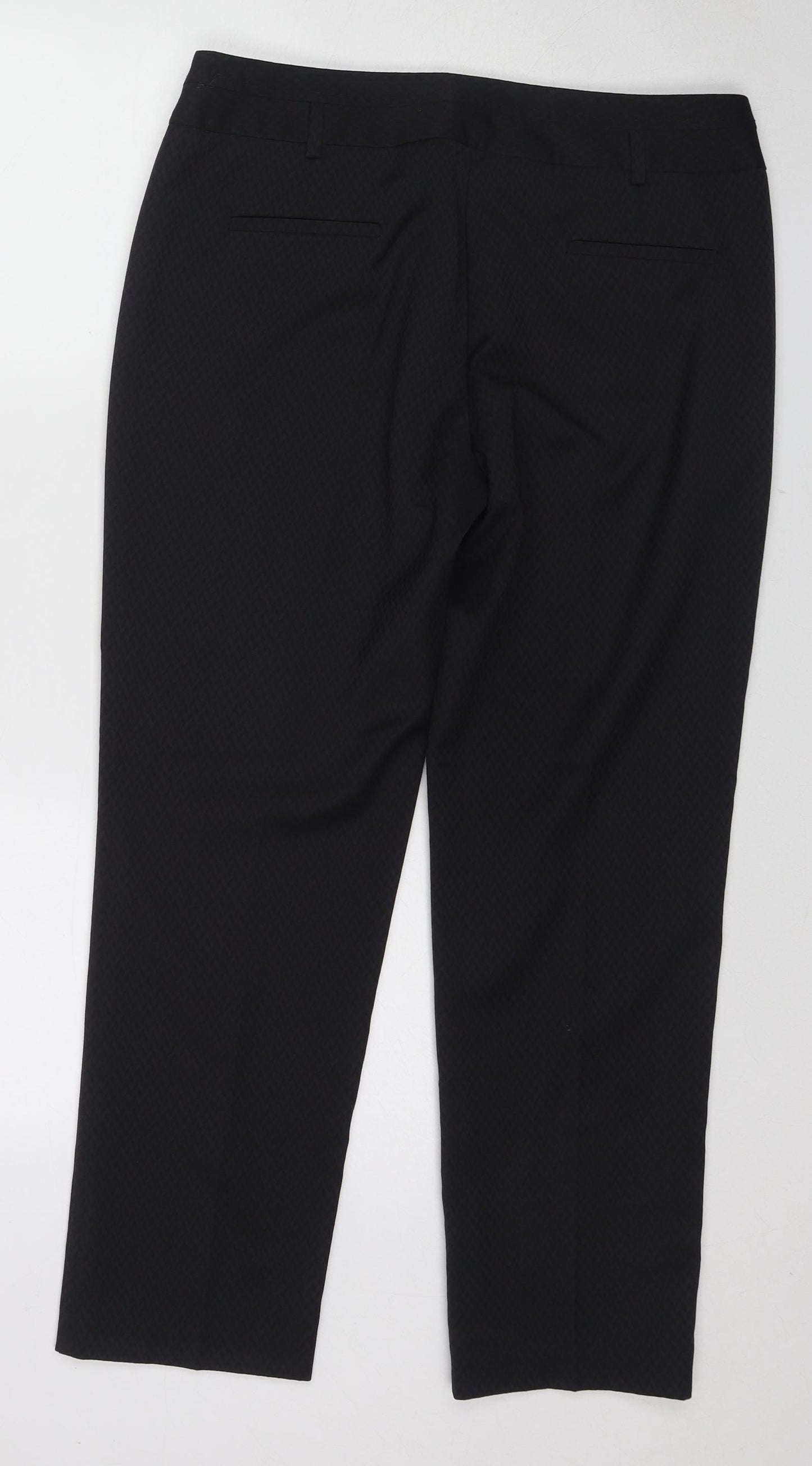 Debenhams Womens Black Polyester Chino Trousers Size 14 L27 in Regular Zip