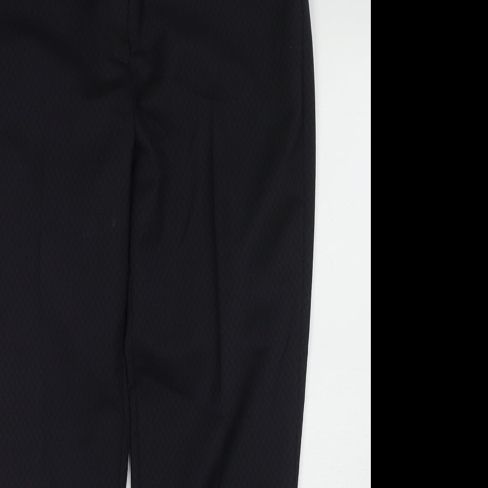 Debenhams Womens Black Polyester Chino Trousers Size 14 L27 in Regular Zip