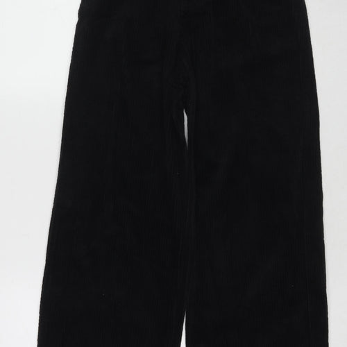 Zara Girls Black Cotton Capri Trousers Size 13-14 Years L25 in Regular Zip