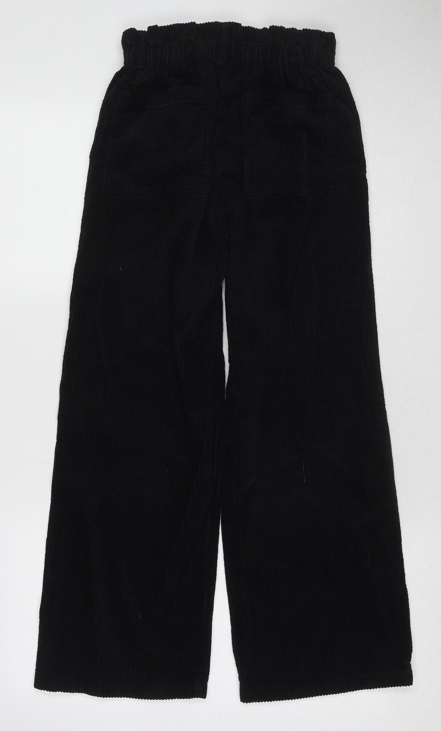 Zara Girls Black Cotton Capri Trousers Size 13-14 Years L25 in Regular Zip
