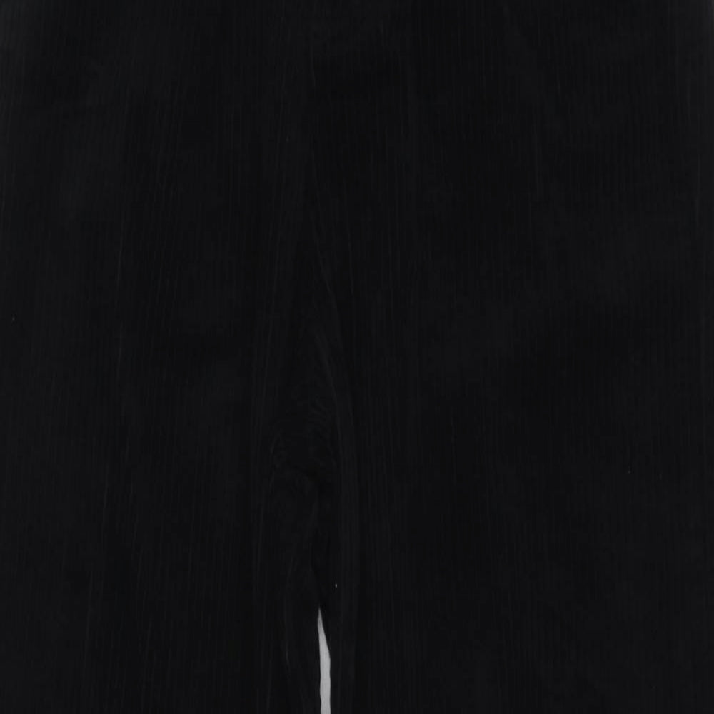 Zara Girls Black Cotton Capri Trousers Size 13-14 Years L25 in Regular Zip