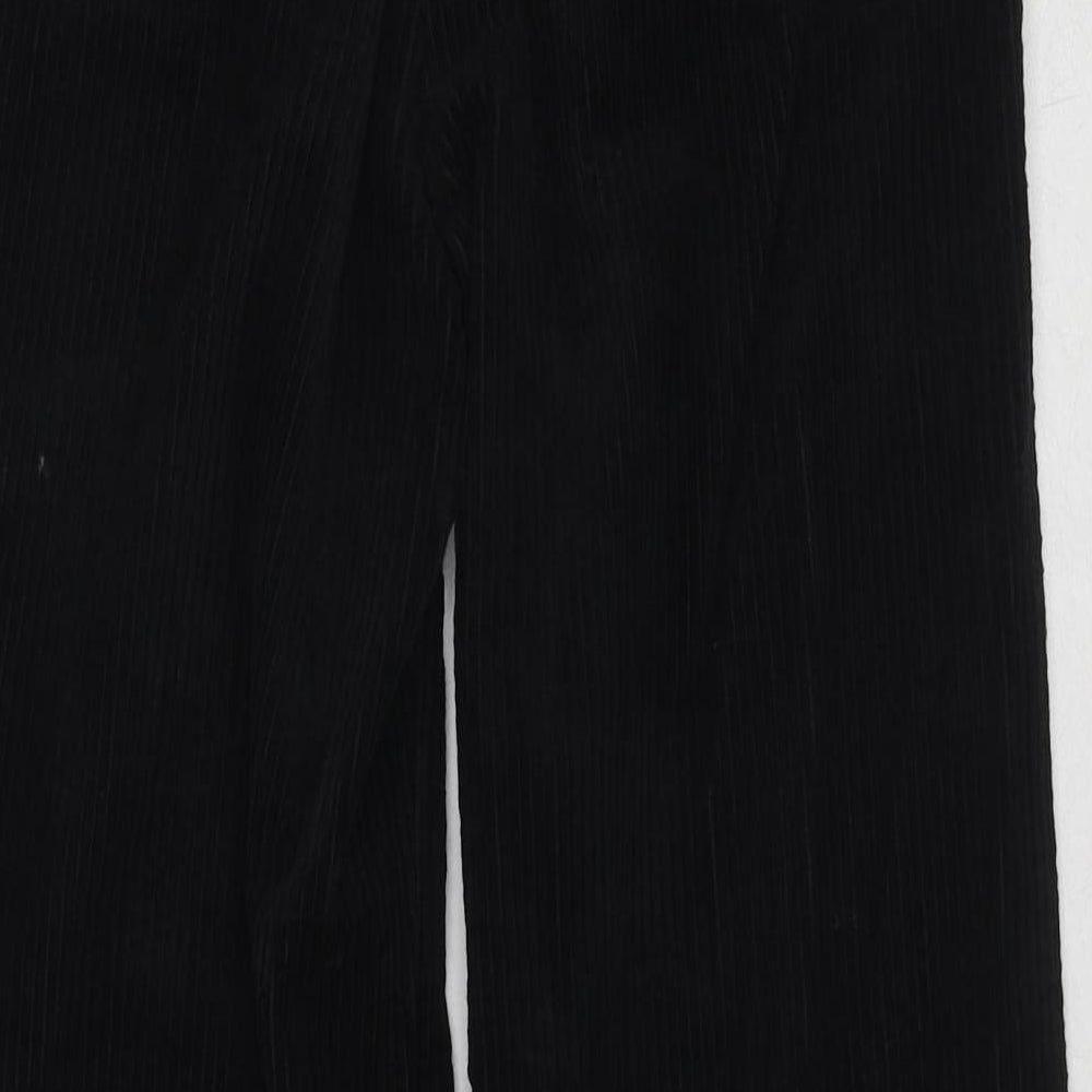 Zara Girls Black Cotton Capri Trousers Size 13-14 Years L25 in Regular Zip