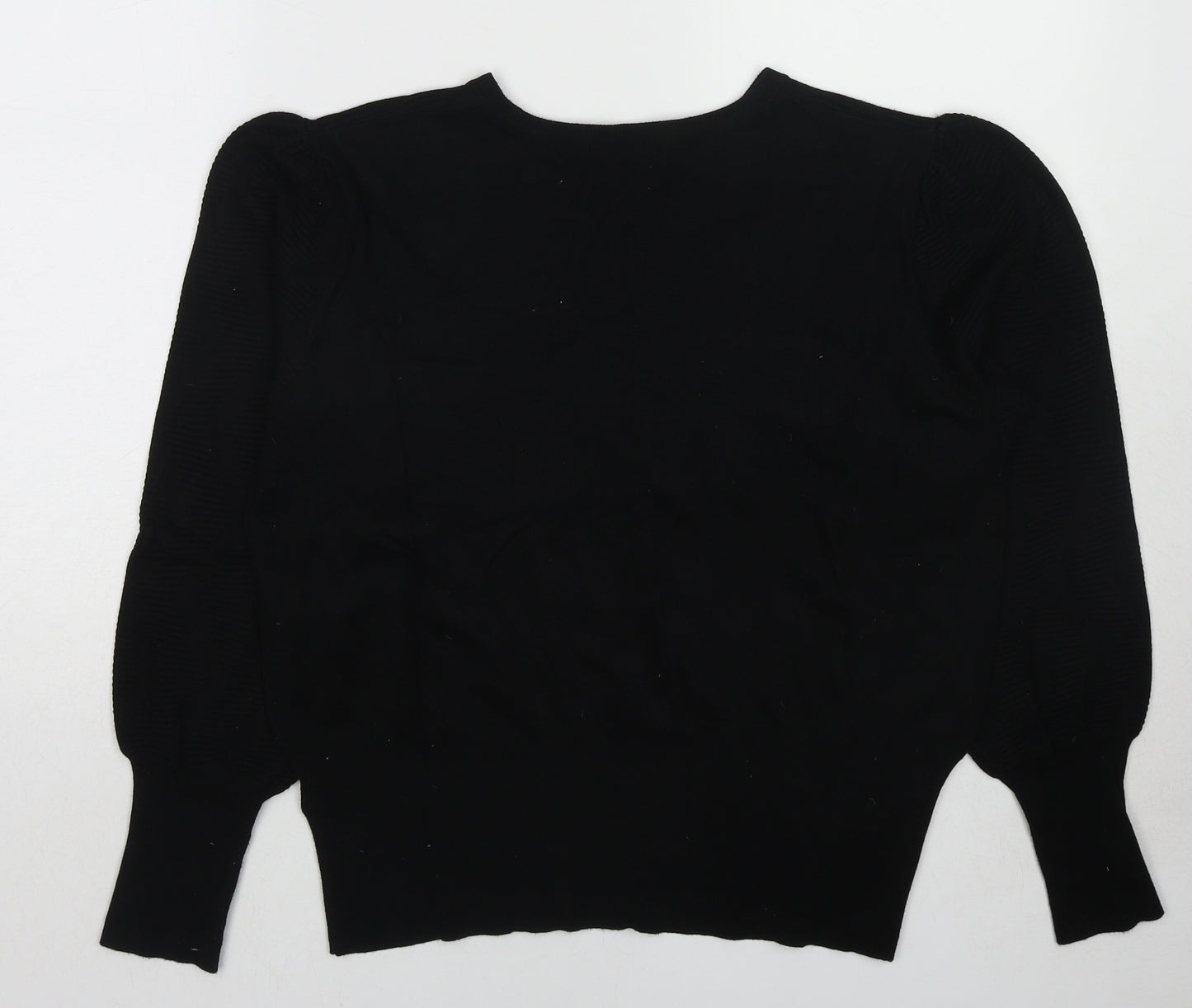 Marks and Spencer Womens Black Round Neck Viscose Pullover Jumper Size L