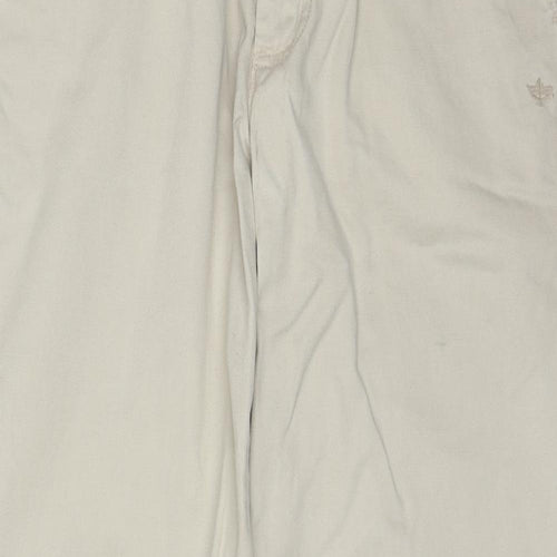 DOCKERS Mens Beige Cotton Chino Trousers Size 32 in L30 in Regular Zip - Embroidered Logo