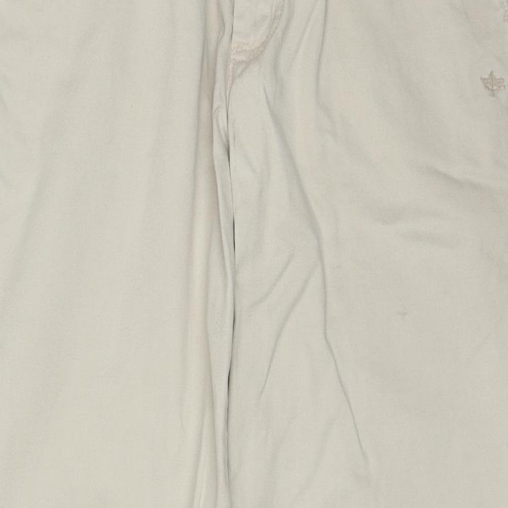 DOCKERS Mens Beige Cotton Chino Trousers Size 32 in L30 in Regular Zip - Embroidered Logo