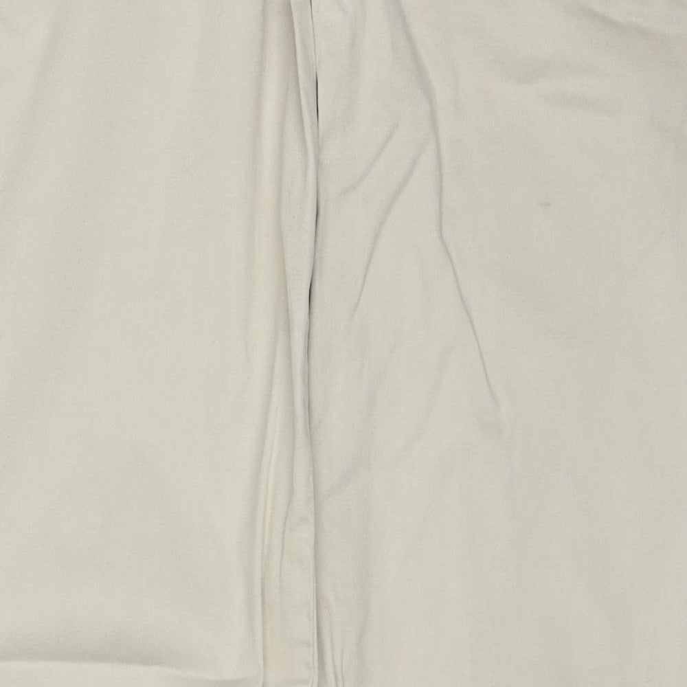 DOCKERS Mens Beige Cotton Chino Trousers Size 32 in L30 in Regular Zip - Embroidered Logo