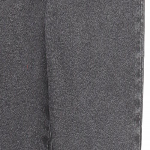 Miss Selfridge Womens Grey Cotton Skinny Jeans Size 8 L25 in Regular Zip