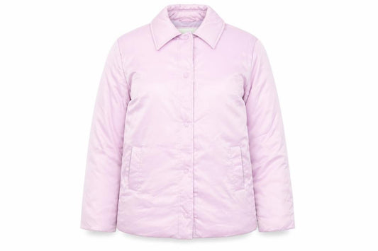 Front view of River Island women’s pink jacket, size S, snap