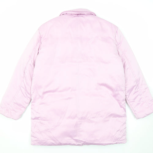 River Island Womens Pink Jacket Size S Snap
