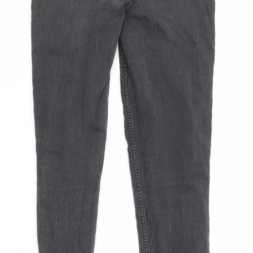 Divided by H&M Womens Grey Cotton Skinny Jeans Size 10 L28 in Regular Zip - Lace Up Detail