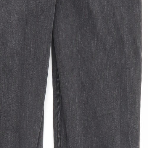 Divided by H&M Womens Grey Cotton Skinny Jeans Size 10 L28 in Regular Zip - Lace Up Detail
