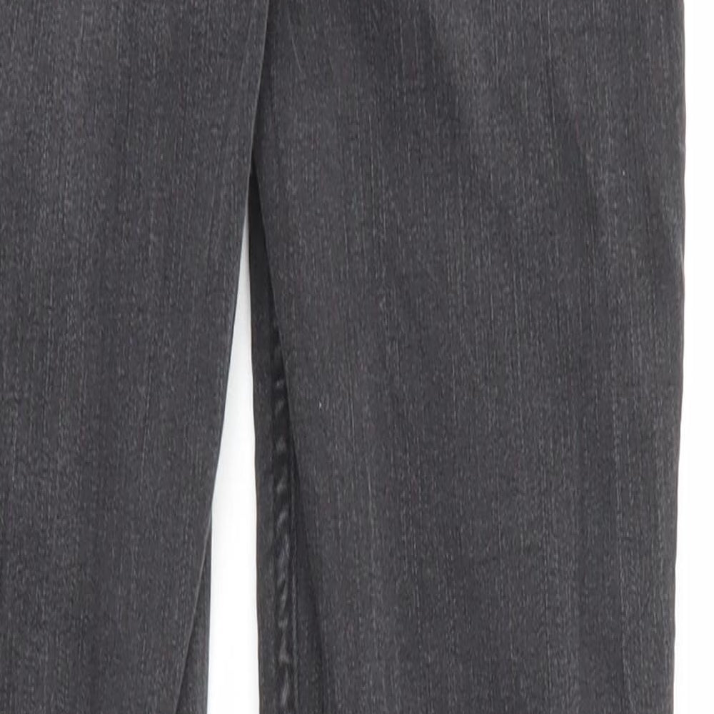 Divided by H&M Womens Grey Cotton Skinny Jeans Size 10 L28 in Regular Zip - Lace Up Detail