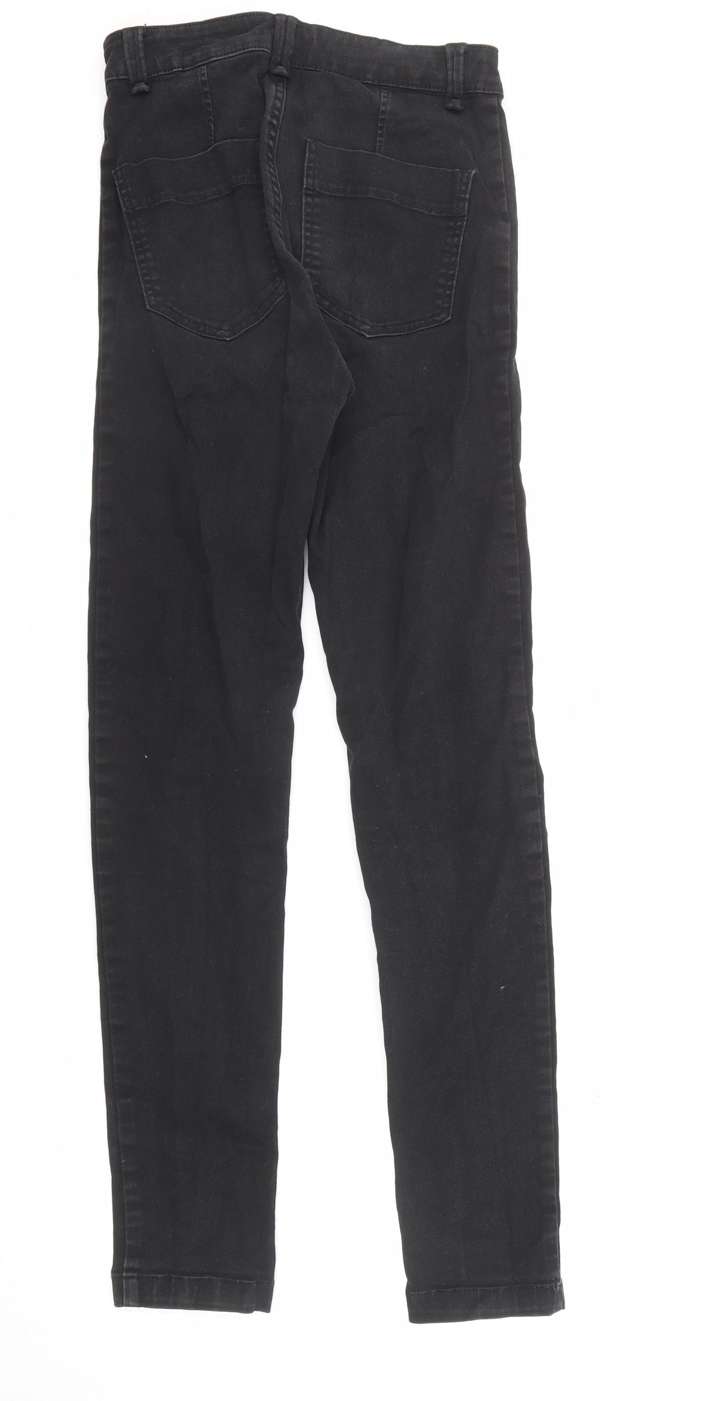 H&M Womens Black Cotton Skinny Jeans Size 8 L29 in Regular Zip