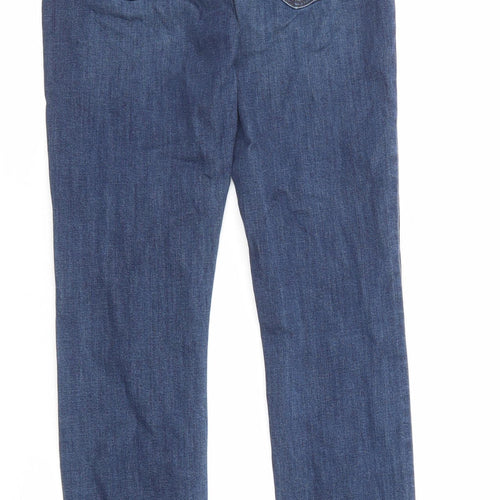 H&M Womens Blue Cotton Skinny Jeans Size 8 L28 in Regular Zip