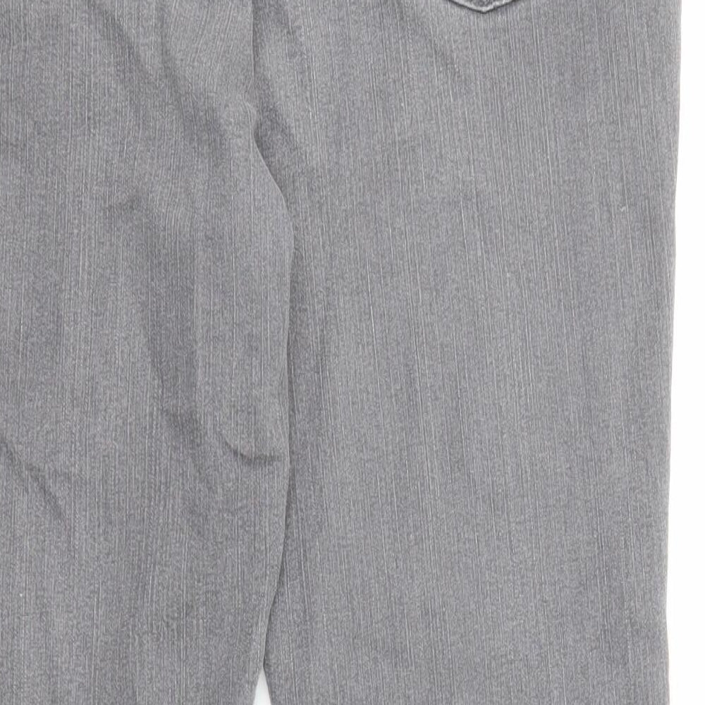 Per Una Womens Grey Cotton Bootcut Jeans Size 14 L27 in Regular Zip