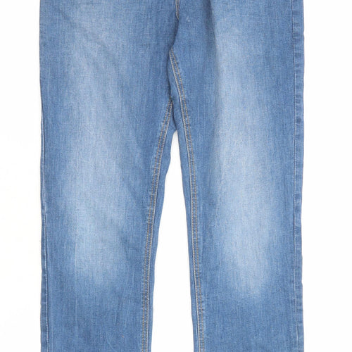 Marks and Spencer Girls Blue Cotton Skinny Jeans Size 13-14 Years L29 in Regular Zip