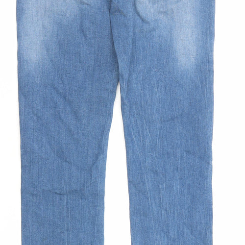 Marks and Spencer Girls Blue Cotton Skinny Jeans Size 13-14 Years L29 in Regular Zip