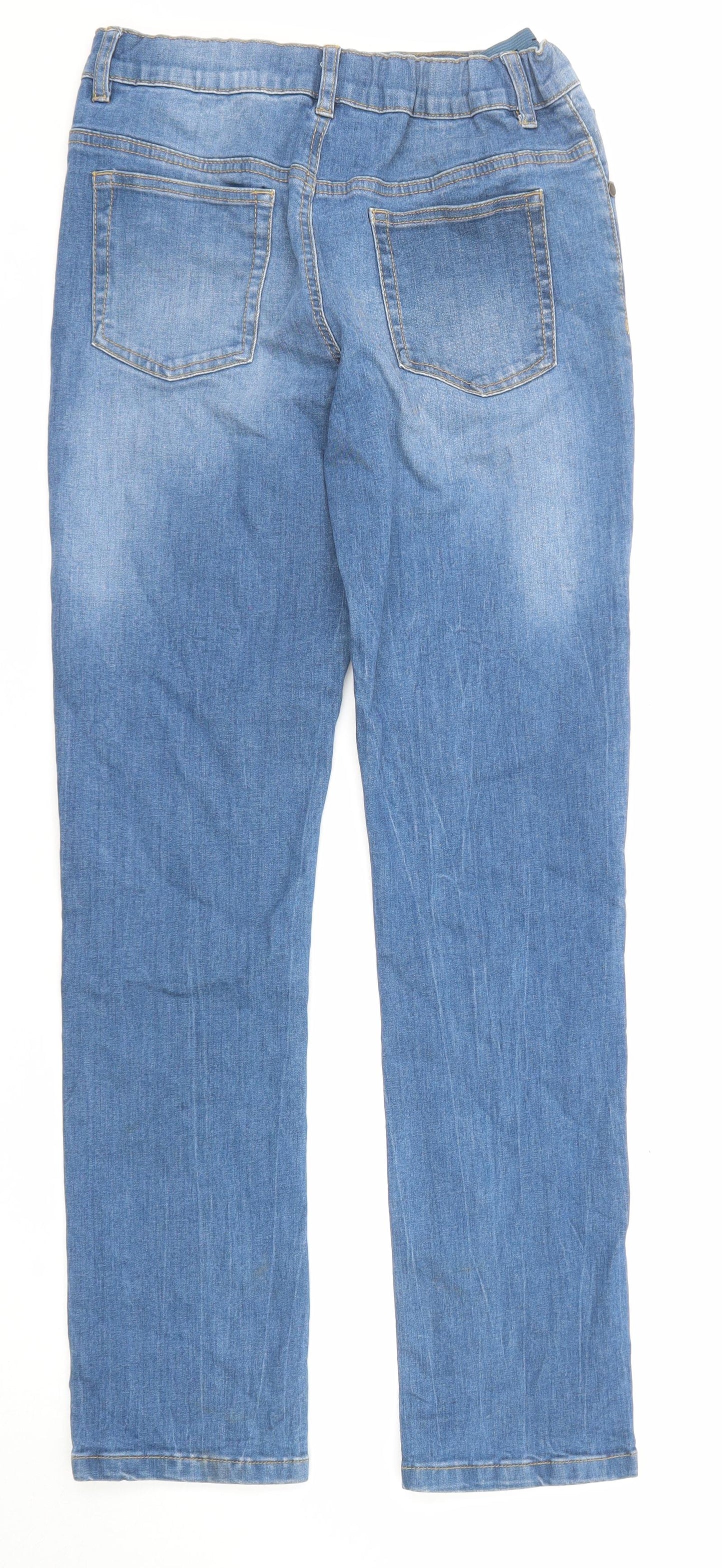Marks and Spencer Girls Blue Cotton Skinny Jeans Size 13-14 Years L29 in Regular Zip