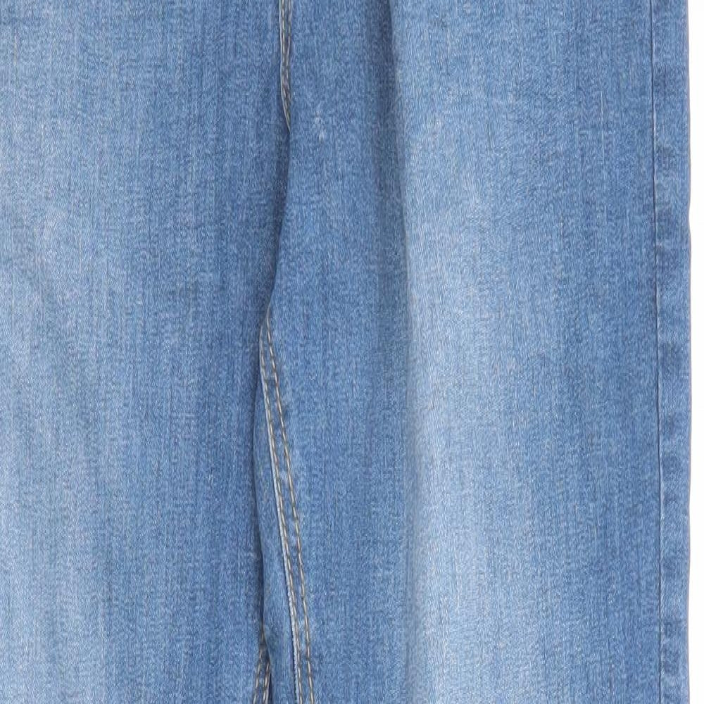 Marks and Spencer Girls Blue Cotton Skinny Jeans Size 13-14 Years L29 in Regular Zip