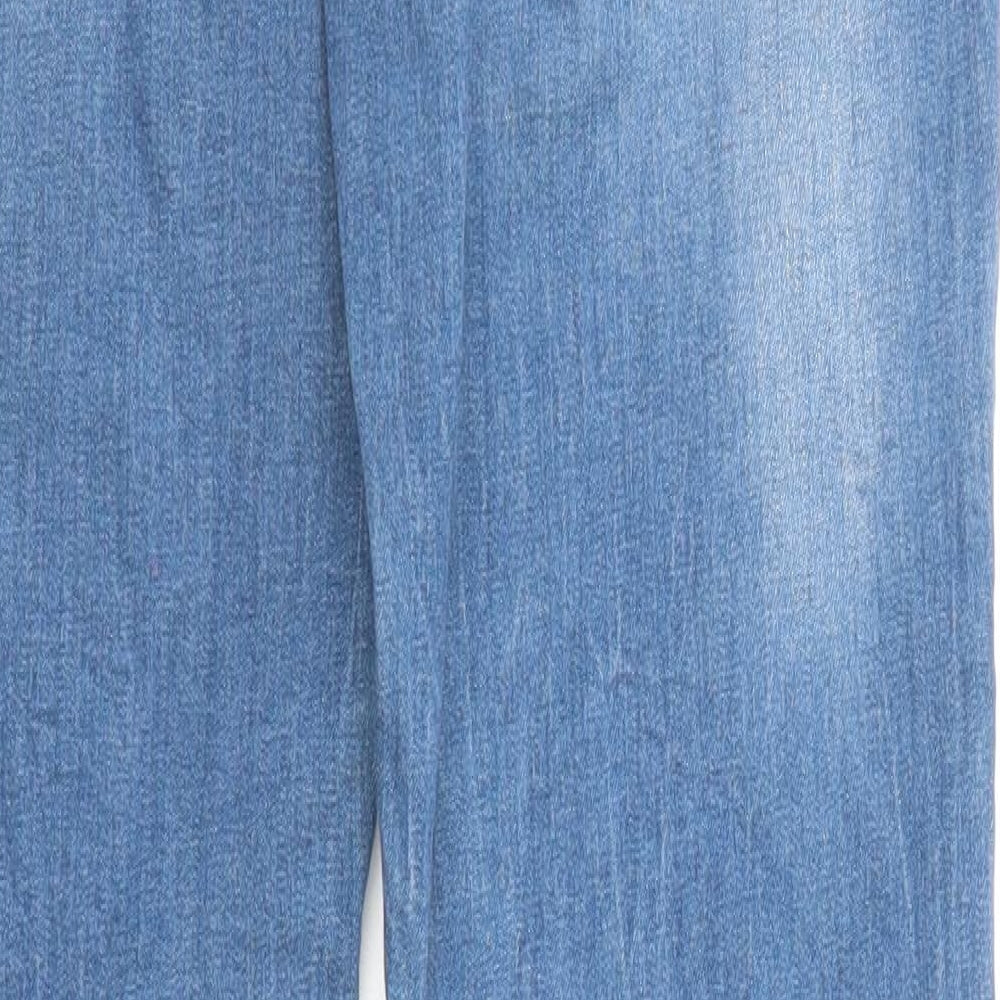 Marks and Spencer Girls Blue Cotton Skinny Jeans Size 13-14 Years L29 in Regular Zip