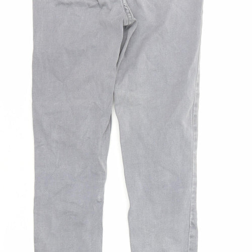 New Look Womens Grey Cotton Skinny Jeans Size 8 L28 in Regular Zip
