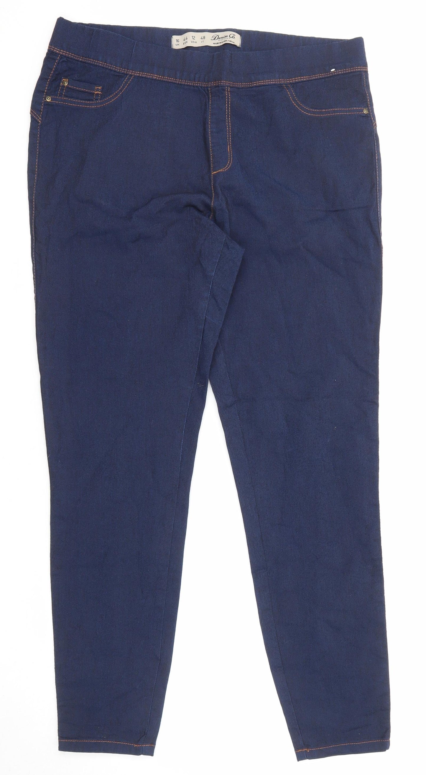 Denim & Co. Womens Blue Cotton Jegging Jeans Size 16 L29 in Regular