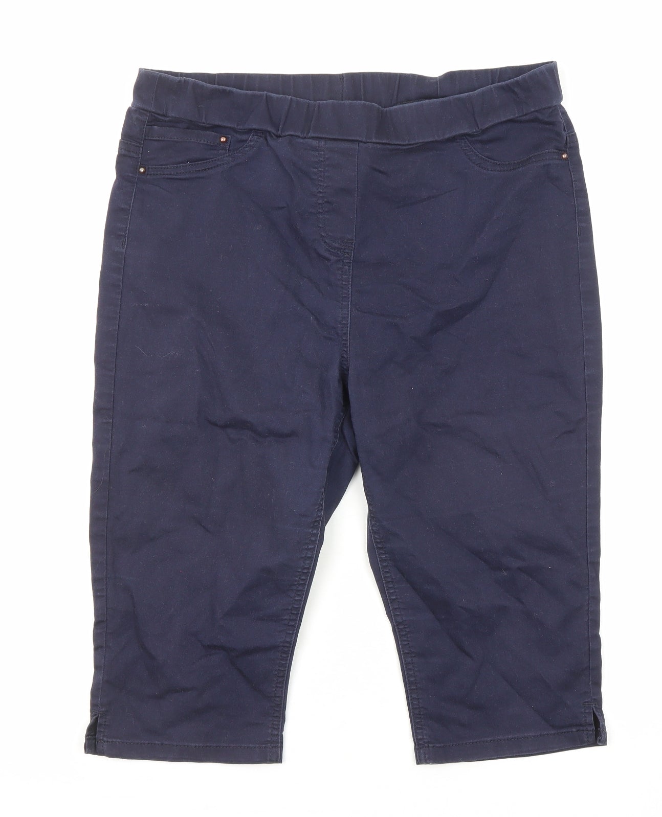 George Womens Blue Cotton Skimmer Shorts Size 14 L14 in Regular Pull On