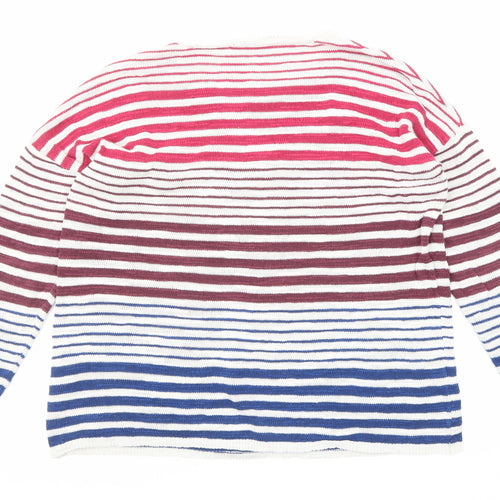 Seasalt Womens Multicoloured Round Neck Striped Cotton Pullover Jumper Size 12