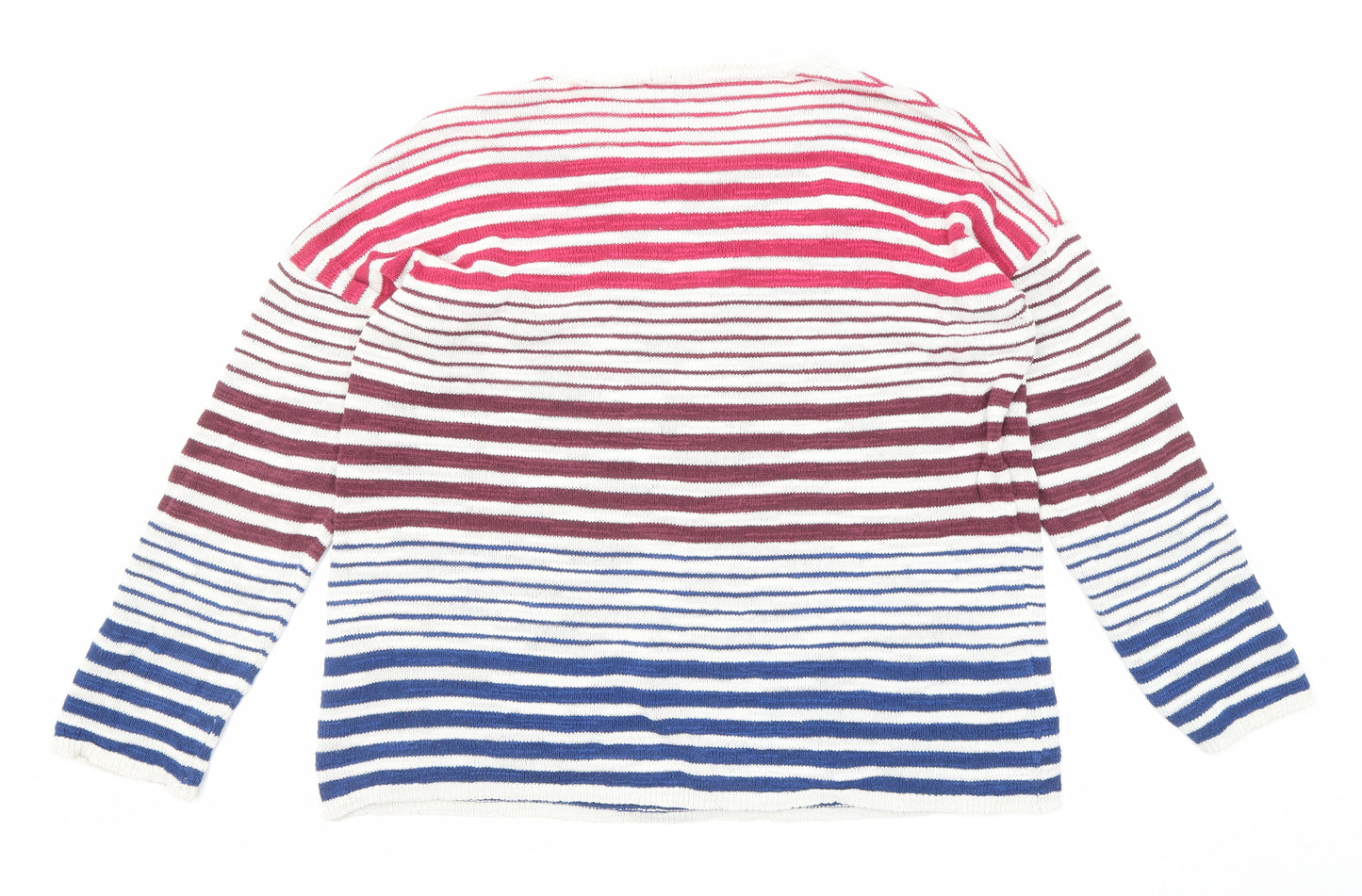 Seasalt Womens Multicoloured Round Neck Striped Cotton Pullover Jumper Size 12