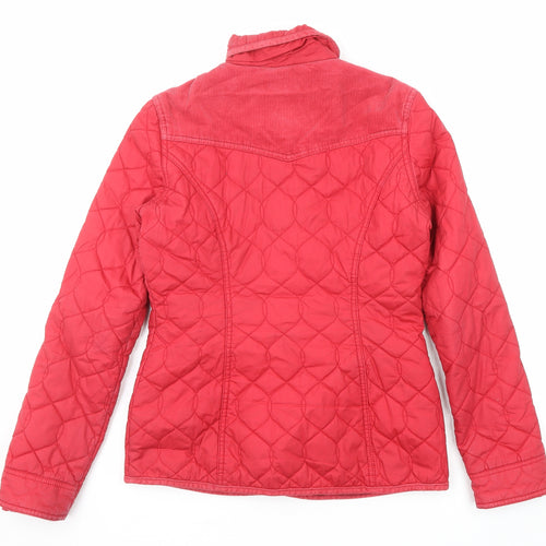 NEXT Womens Red Quilted Jacket Size 6 Snap