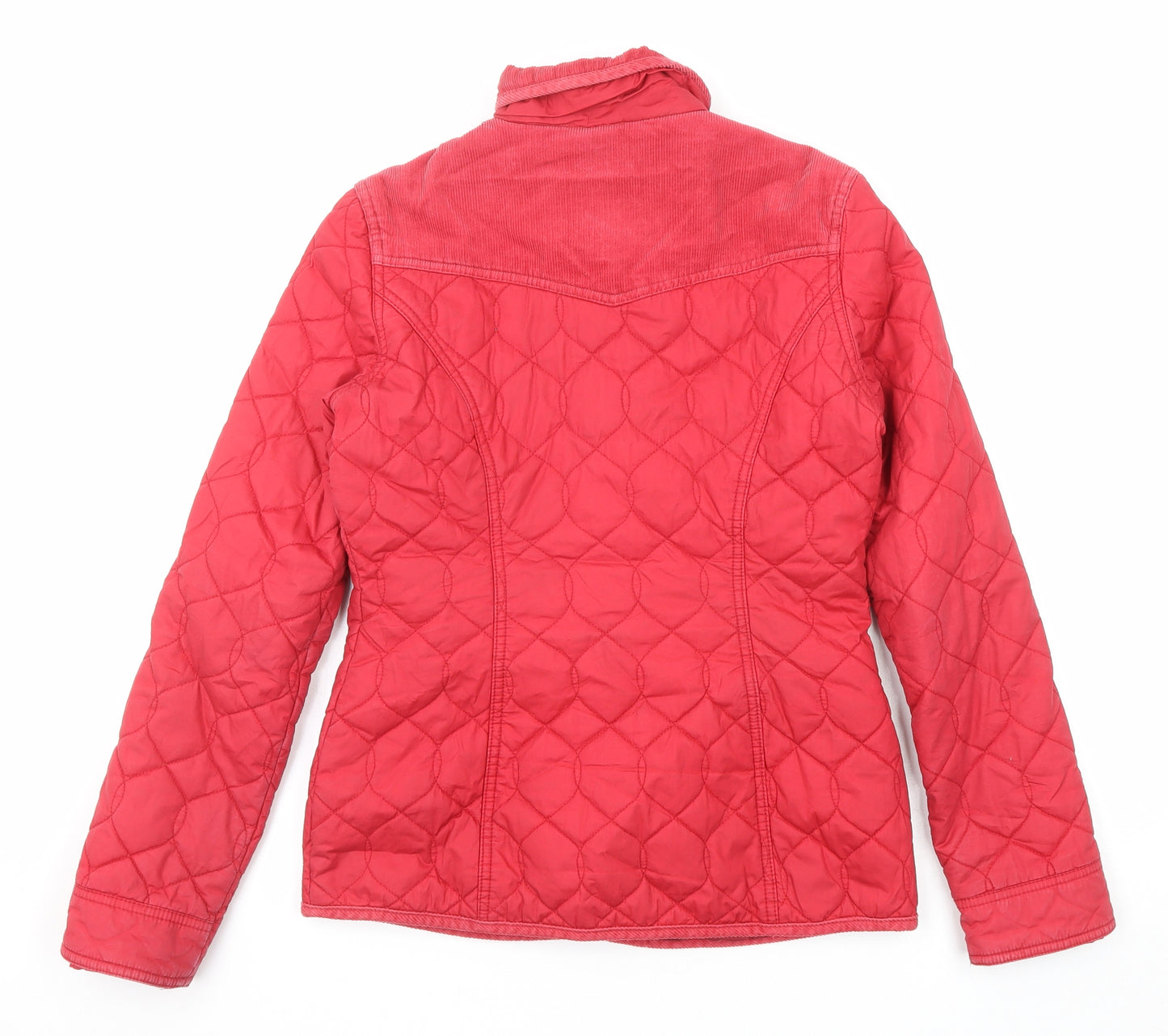 NEXT Womens Red Quilted Jacket Size 6 Snap