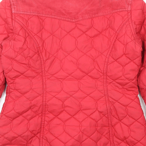 NEXT Womens Red Quilted Jacket Size 6 Snap