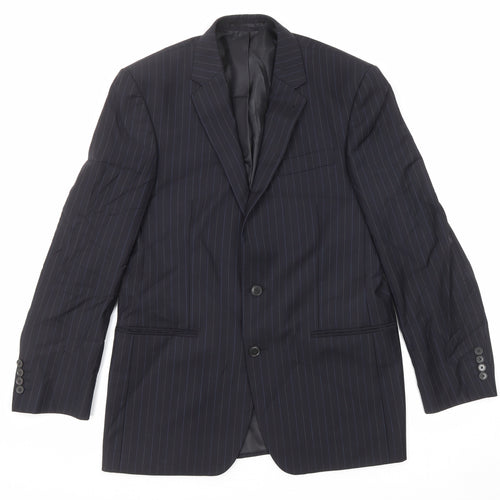 NEXT Mens Blue Striped Wool Jacket Suit Jacket Size 40 Regular