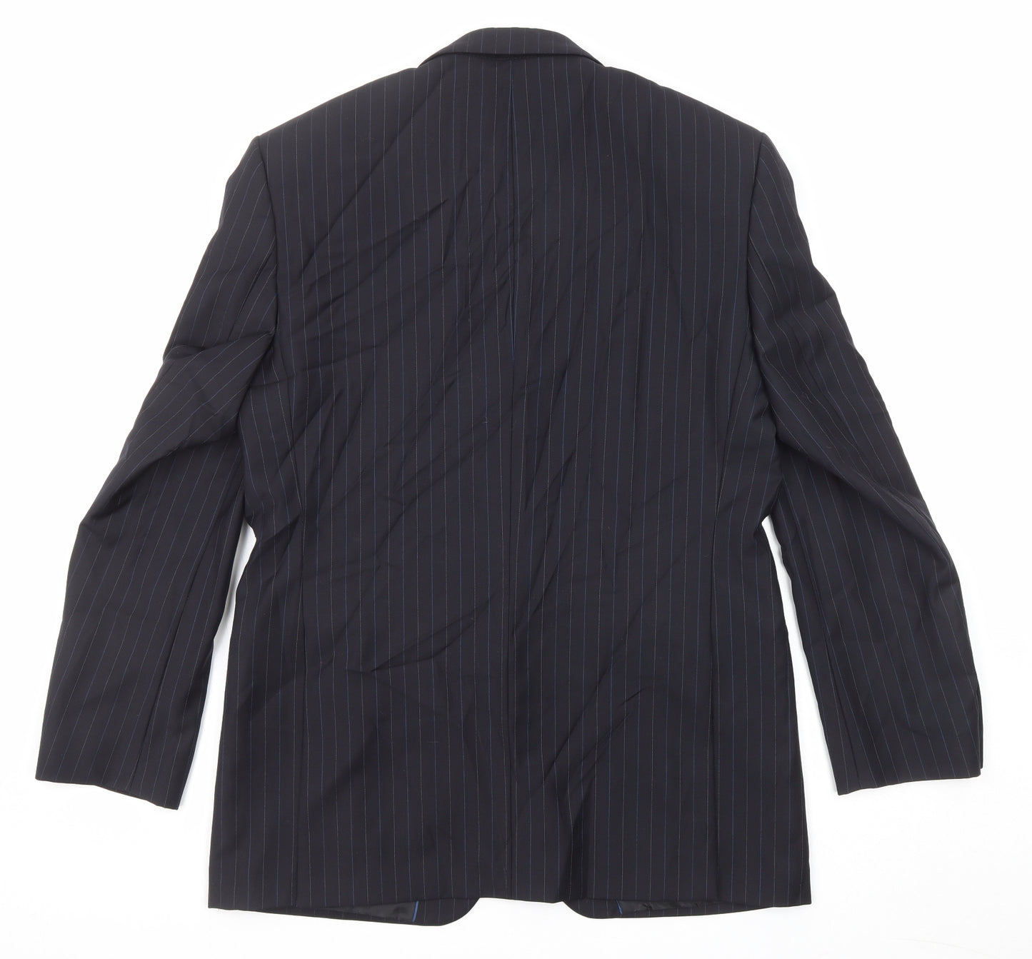 NEXT Mens Blue Striped Wool Jacket Suit Jacket Size 40 Regular