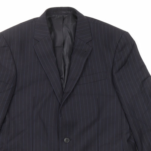 NEXT Mens Blue Striped Wool Jacket Suit Jacket Size 40 Regular